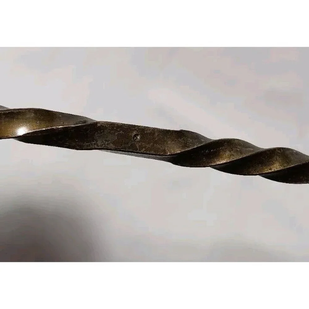 Forged 2 Prong Brass Fork Twisted Handle Iron Nail Prongs